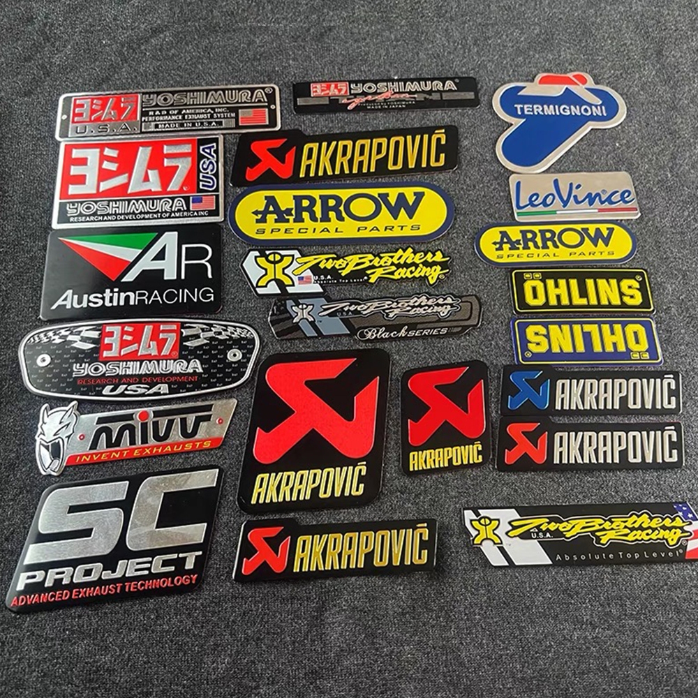 3D Aluminium Material Decal Waterproof Motorcycle Muffler Sticker ...