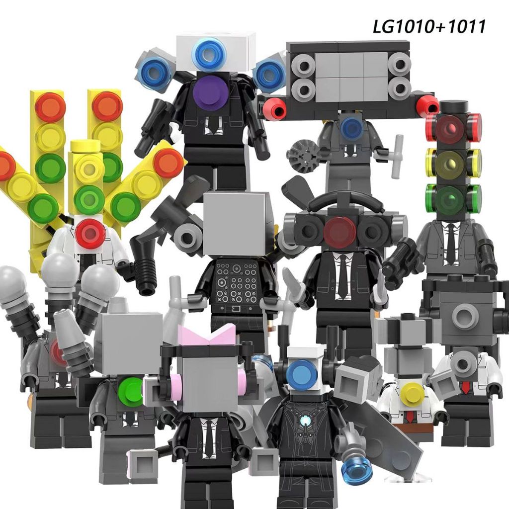 Block Mini Toys Figure Skibidi Toilet Titan Traffic Light Man Building ...