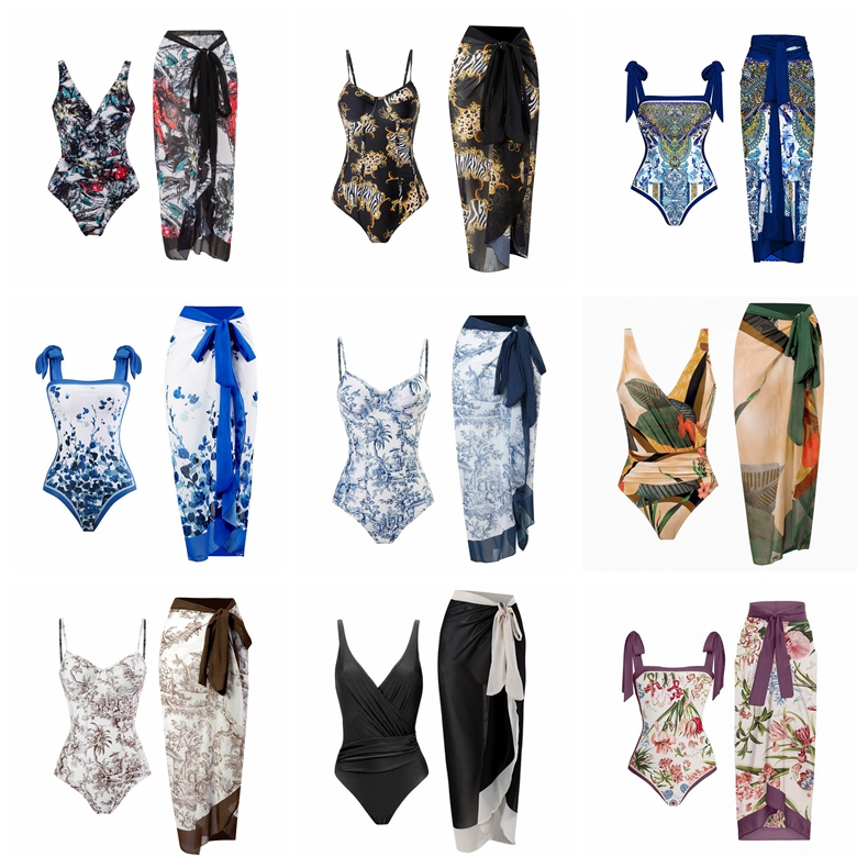 (Special Offer) Women's Swimwear Set/One Piece Swimwear and Beach Skirt