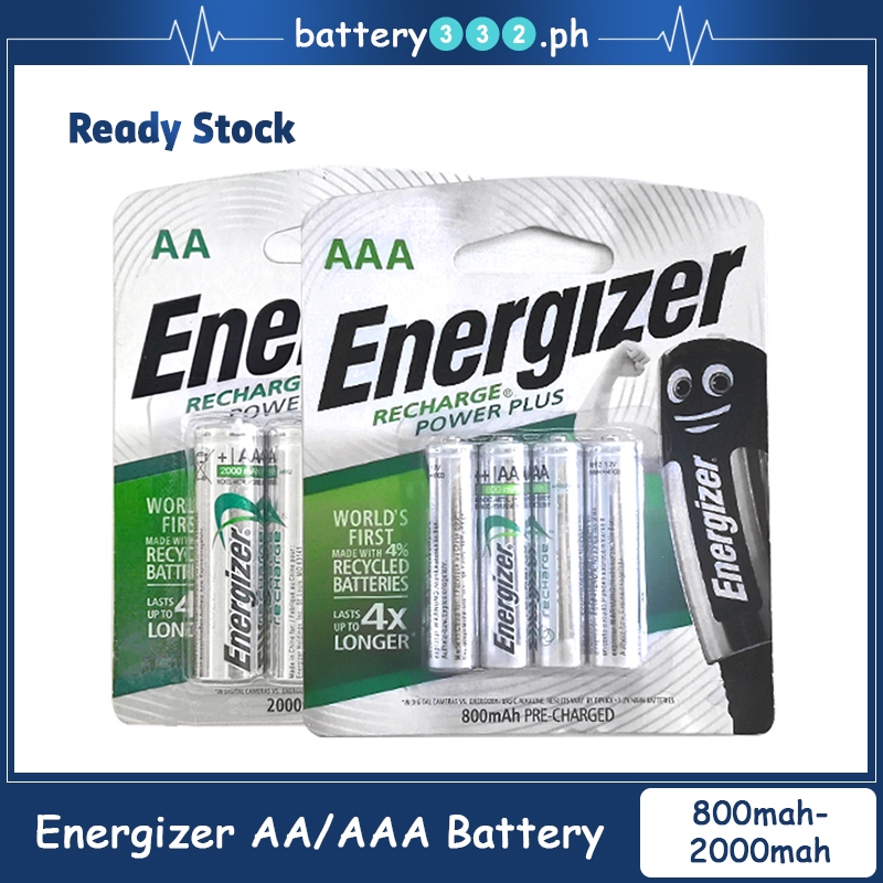 Energizer 1.2V 2000mah AA And 800mah AAA NI-MH Rechargeable Batteries ...