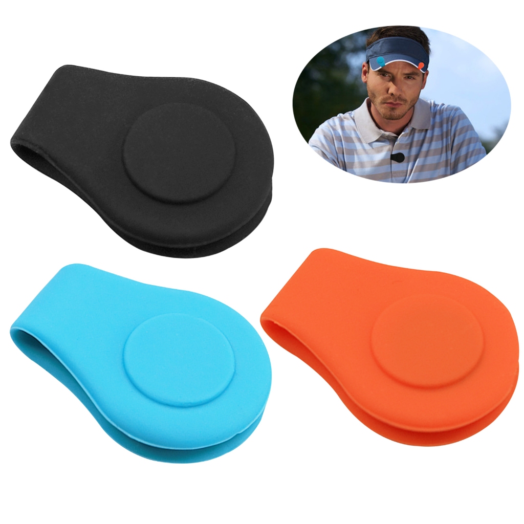 Golf Hat Clip Ball Marker Holder 3 Pack Silicone with Strong Magnetic Attach to Pocket Cap Edge Gifts for Golfers Men Women Kids