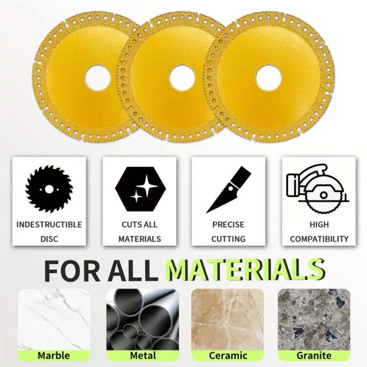 3PCS Unbreakable Grinder Disc Diamond Cutting Wheels for Smooth