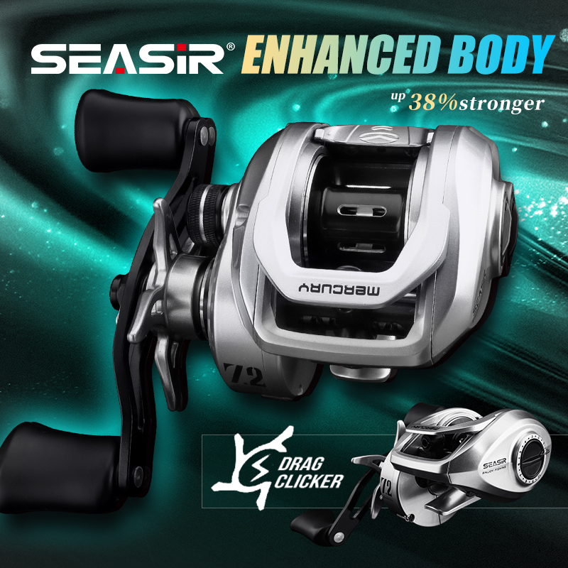 SEASIR Mercury Baitcasting Fishing Reel 5+1BB 7.21 204g Drag 8kg 10