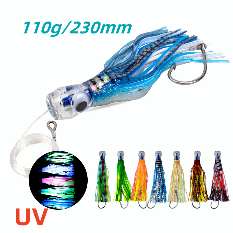 Bionic Squid Hook 110g/230mm Sea Fishing Tuna Trolling Lure | Shopee ...