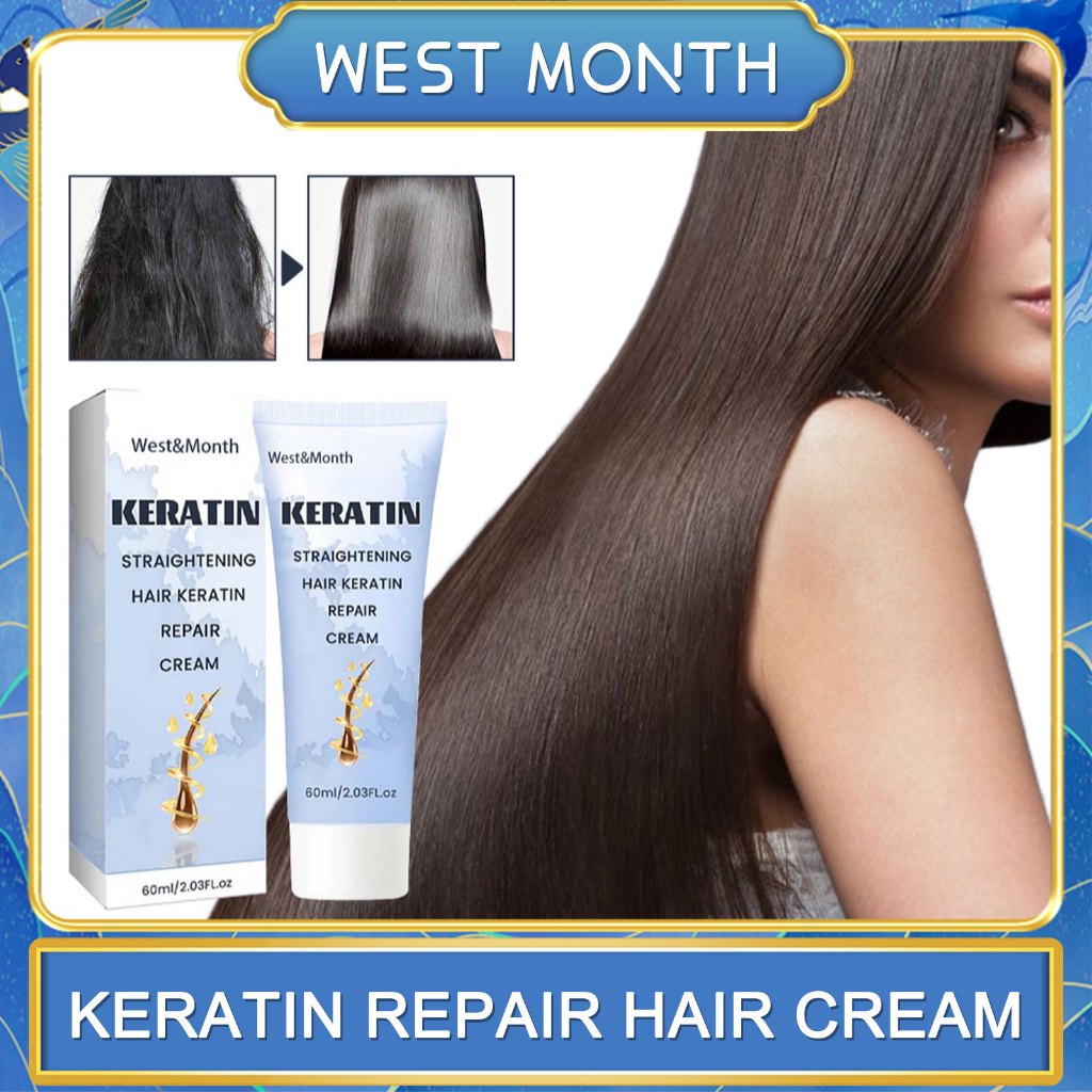 West&Month Straightening Hair Keratin Repair Cream 60ml Keratin Hair