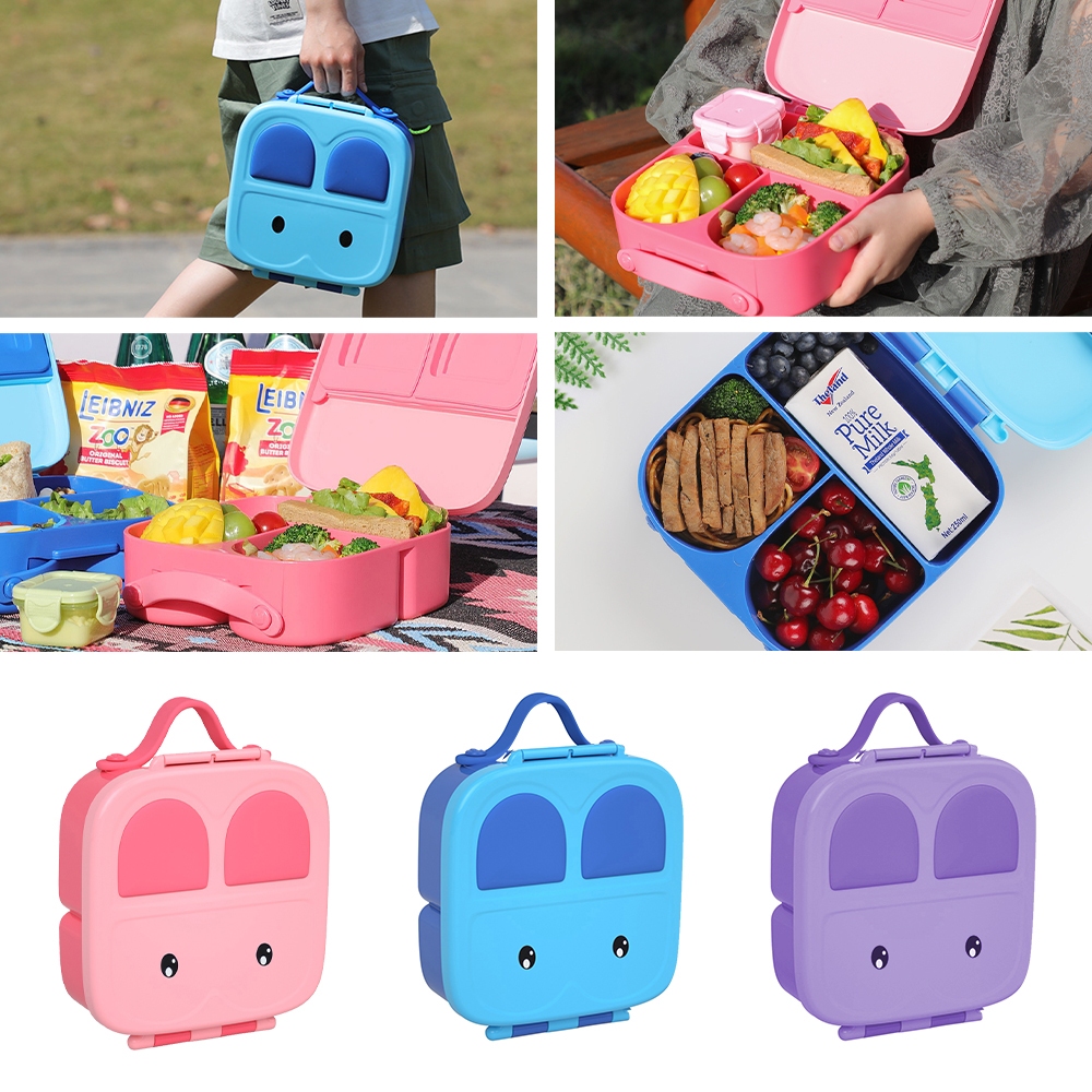 Kids Student Lunch Box School with 4 Compartments and Removable