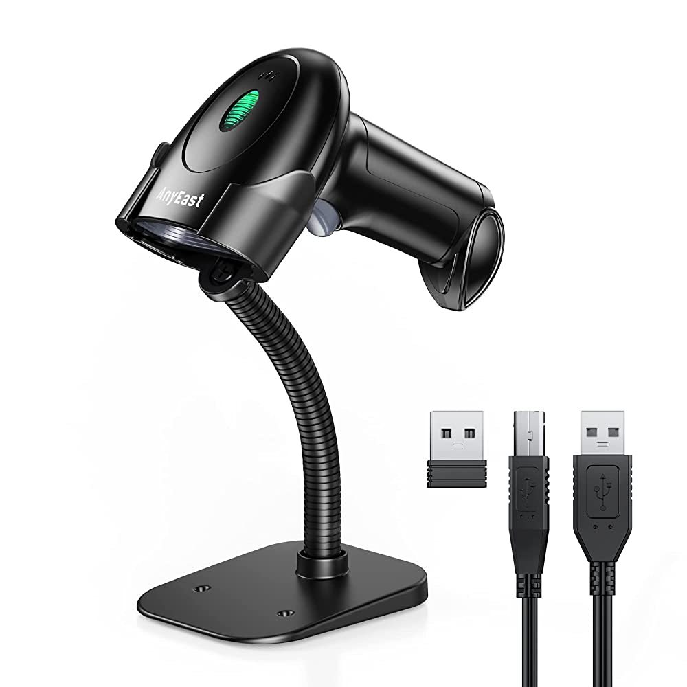 3in1 Bluetooth and Wireless Barcode Scanner with Stand Barcode Scanner