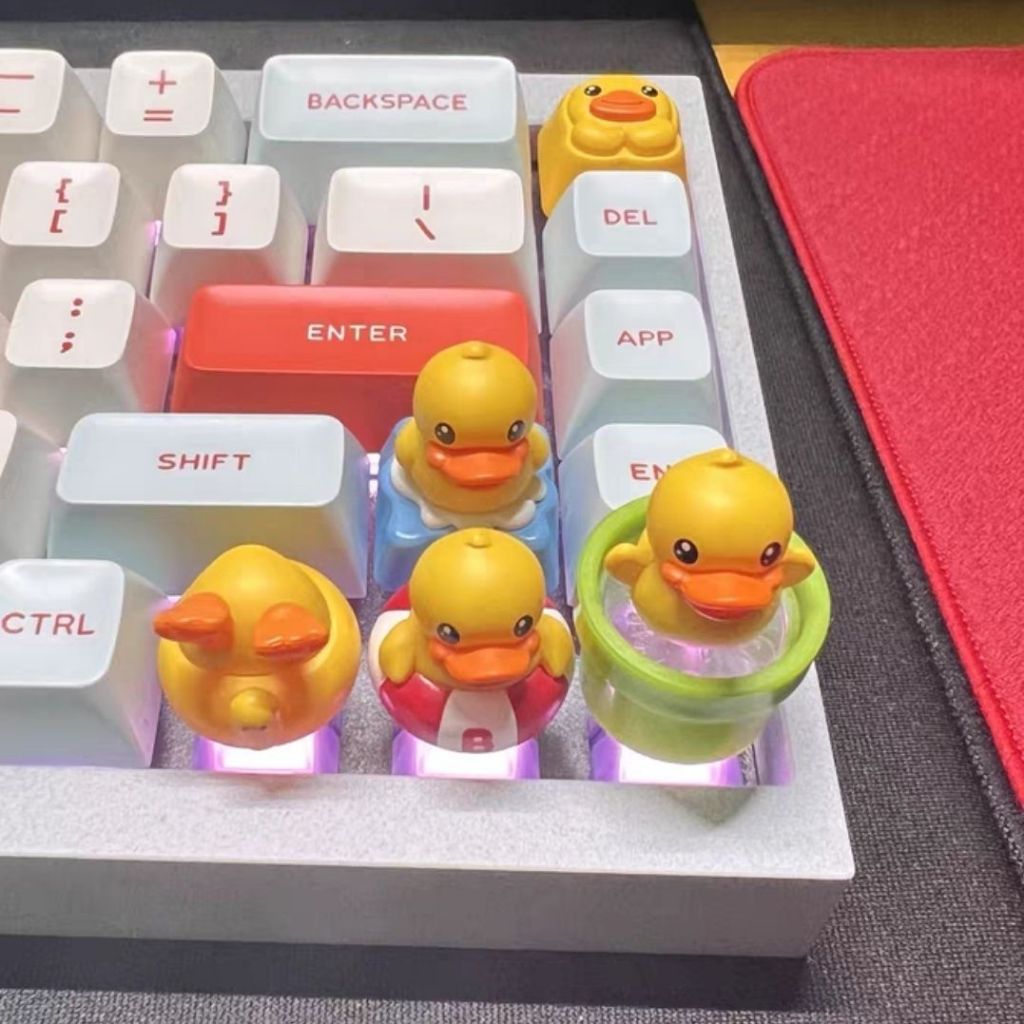 Cartoon Little Yellow Duck Personalized Keycaps for Cross Axis