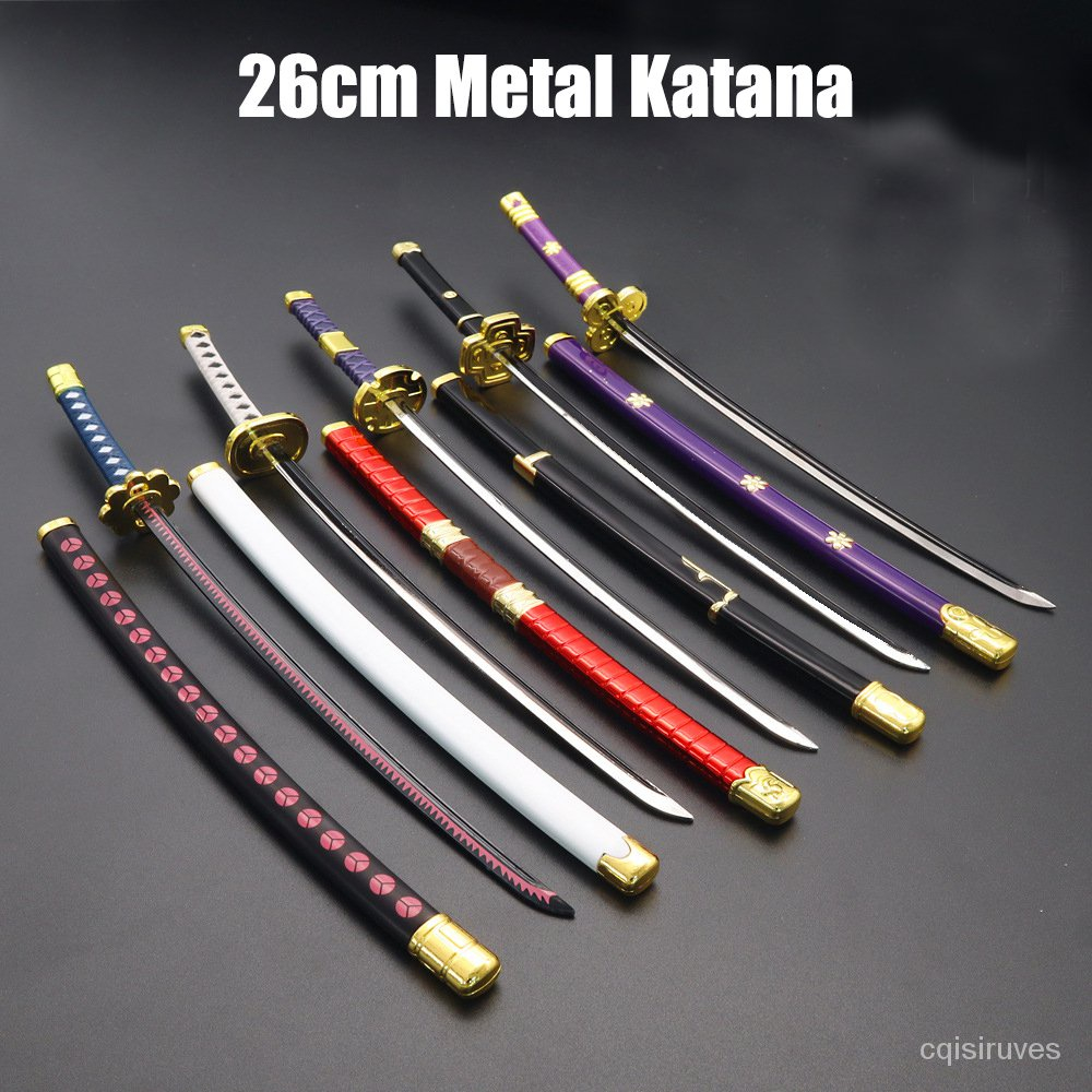 26cm Metal Japanese Samurai Katana Sword Blade Espadas Manga Anime ...