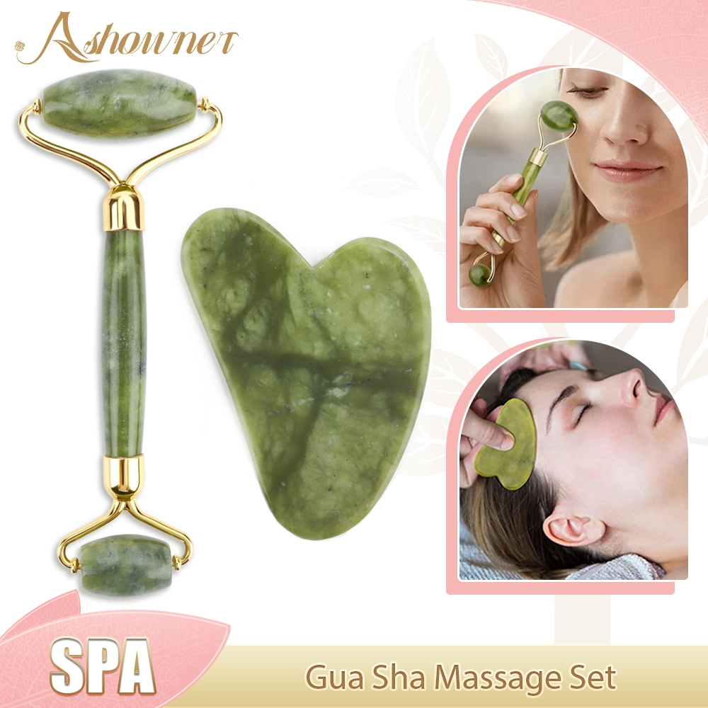Rouleau de jade en améthyste naturelle Guasha - Masseur facial en