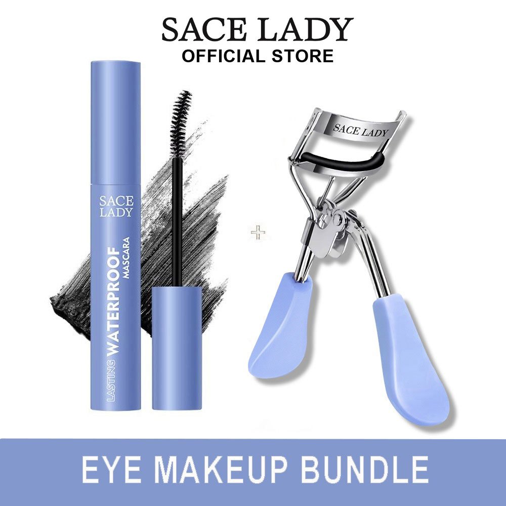 Sace Lady Black Waterproof Mascara Eyelash Curler Eye Makeup Kit Shopee Philippines 