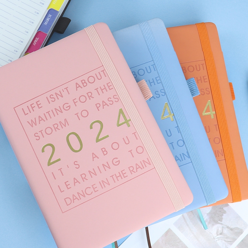 2024 Planner Notebooks Monthly&Weekly Notebook A5 PU Leather cover Planner / Diary / Journal