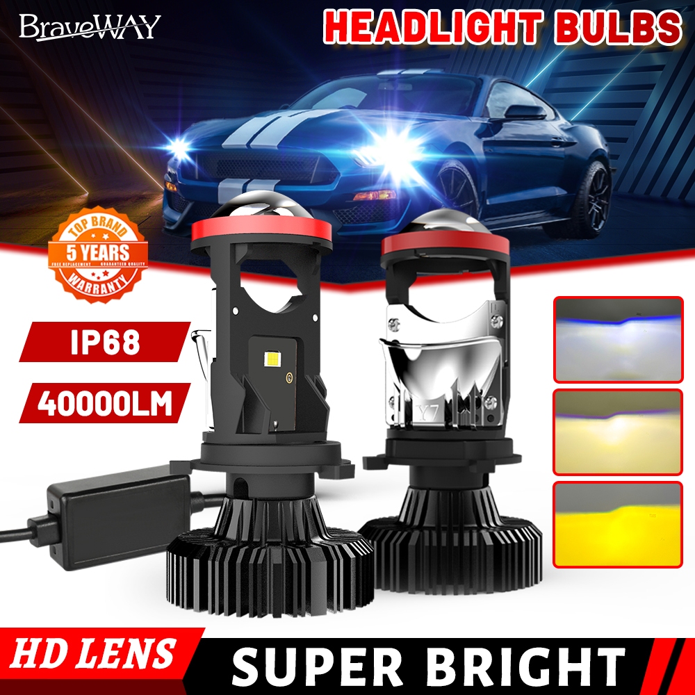 BraveWay Super Mini H4 LED Fog Lamp Lens Projector 100W Bright 3000k ...