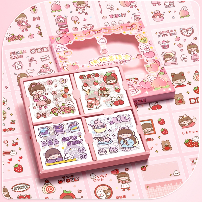 100 PCS/Box Goo Momo Cute Stickers Waterproof Sticker Book Handbook ...