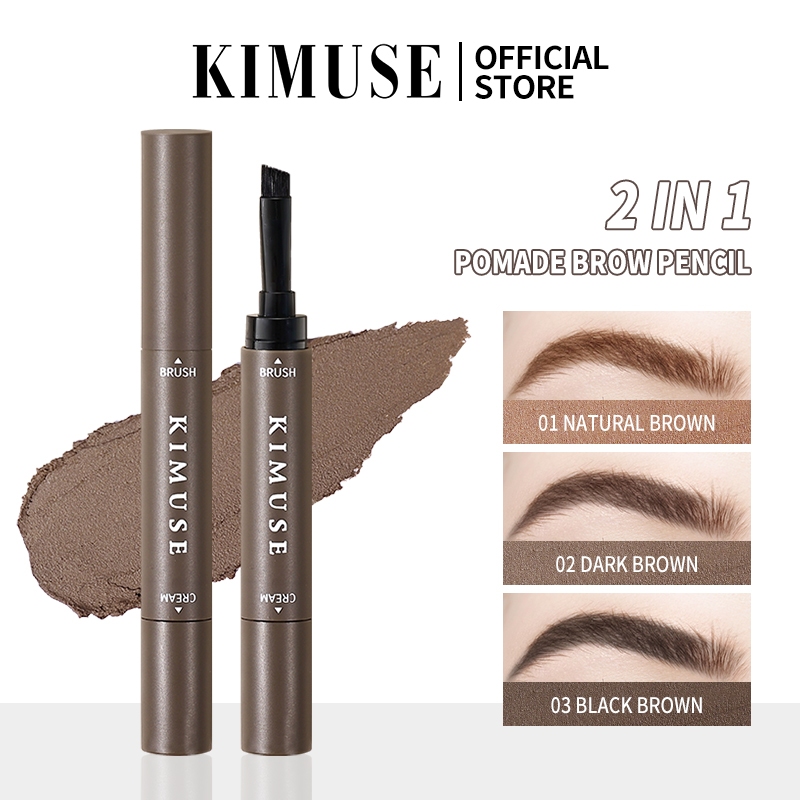 Kimuse Eyebrow Cream Gel With Brush 2 In 1 Pomade Brow Pencil Long Lasting And Waterproof Brow 