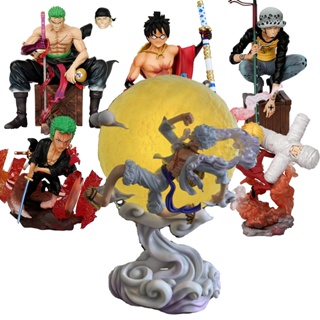 One Piece Anime Figure 42CM GK Portgas D Ace Roronoa Zoro Luffy Grand  Statue Action Figure Collection Children Toy Gifts