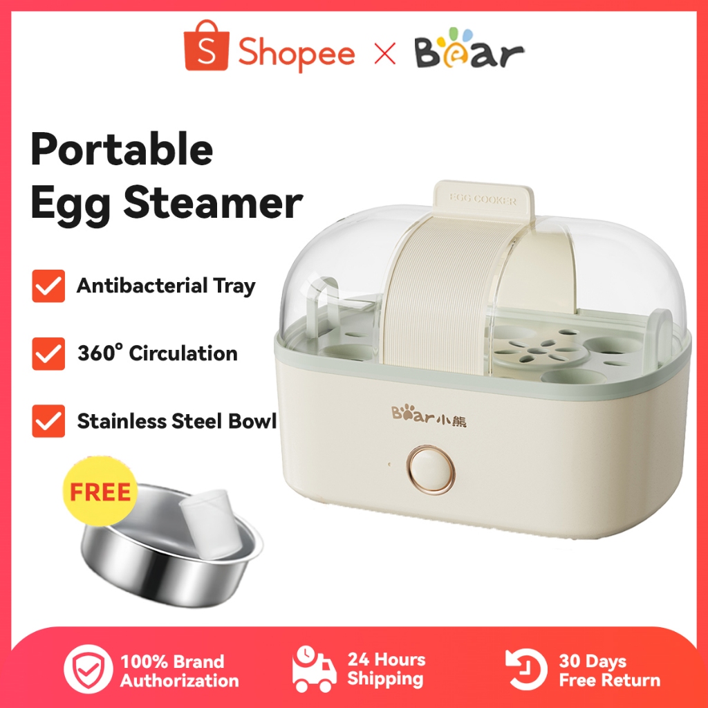 200W Electric Egg Boiler Egg Custard Steaming Cooker 6 Eggs Mini