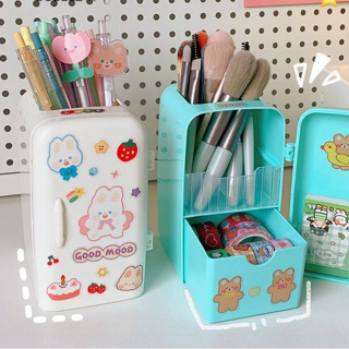 Kawaii Desk Organizer Kawaii Desk Accessories with Kawaii Stickers Cute  Aesthetic Pencil Makeup Storage Container Kawaii Stuff for Room Organizer  School Supplies for Kids Teen Girls Pink 