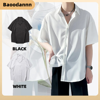 INCERUN Mens Short Sleeve T Shirt Blouse V-Neck Loose Baggy Shirt Holiday  Tops (Korean Style)