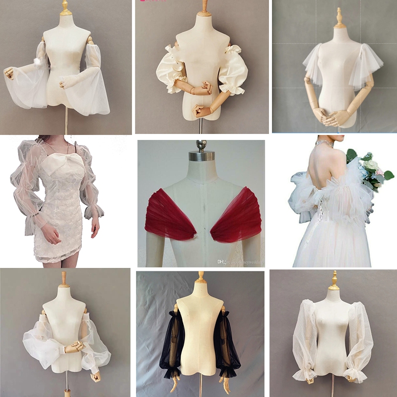 Multiple Options Detachable Sleeves For Wedding Dress Bridal Removable Puff Sleeves Shopee