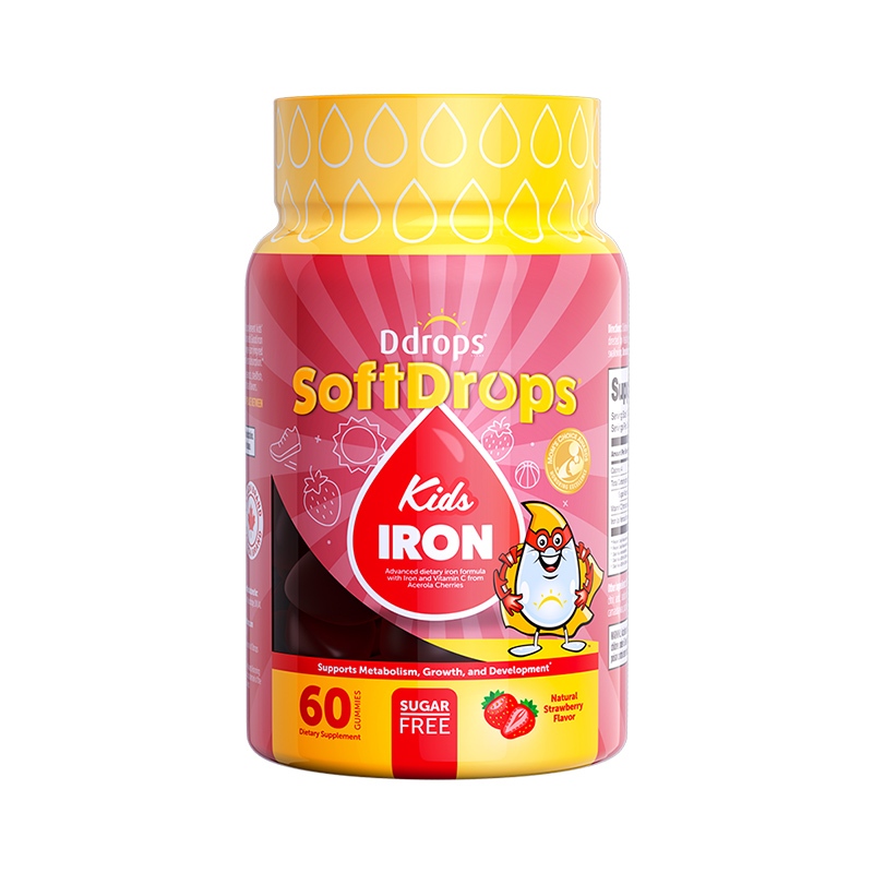 Ddrops Softdrops Kids IronIron Supplement Gummies, Improve Anemia