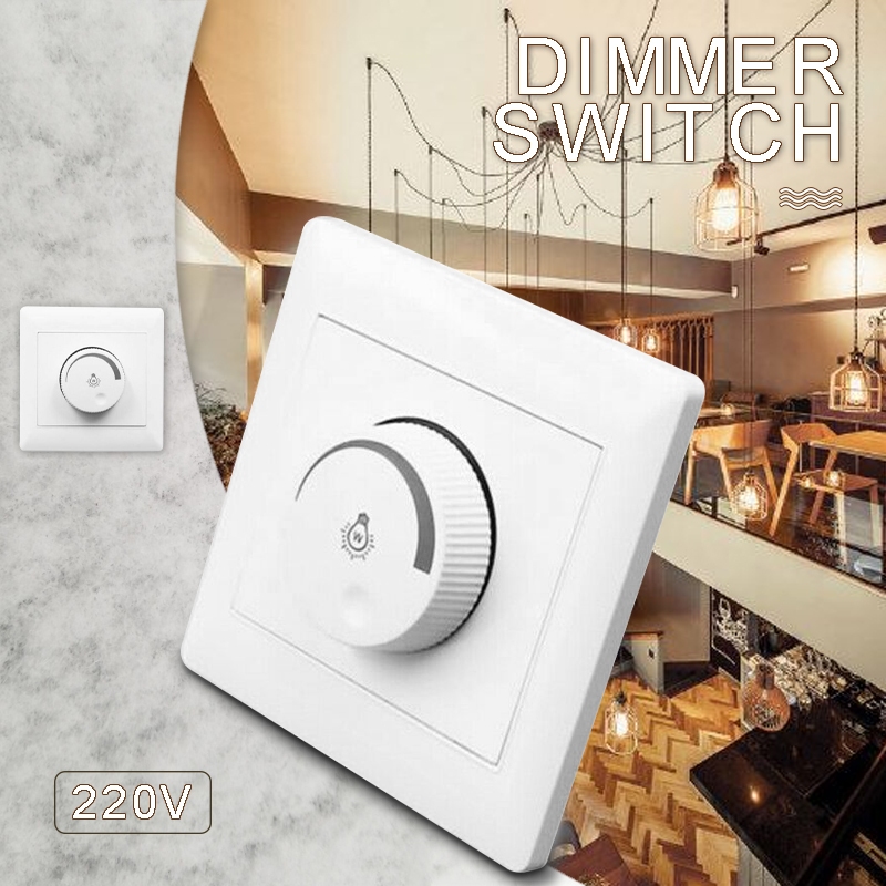 LED Dimmer Double Light Switch For Dimmable Lighting White 220V250V