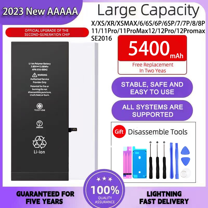 COD High Capacity Battery For Phone 6 S 7 8 Plus SE X Xr Xs Max 11 12 ...