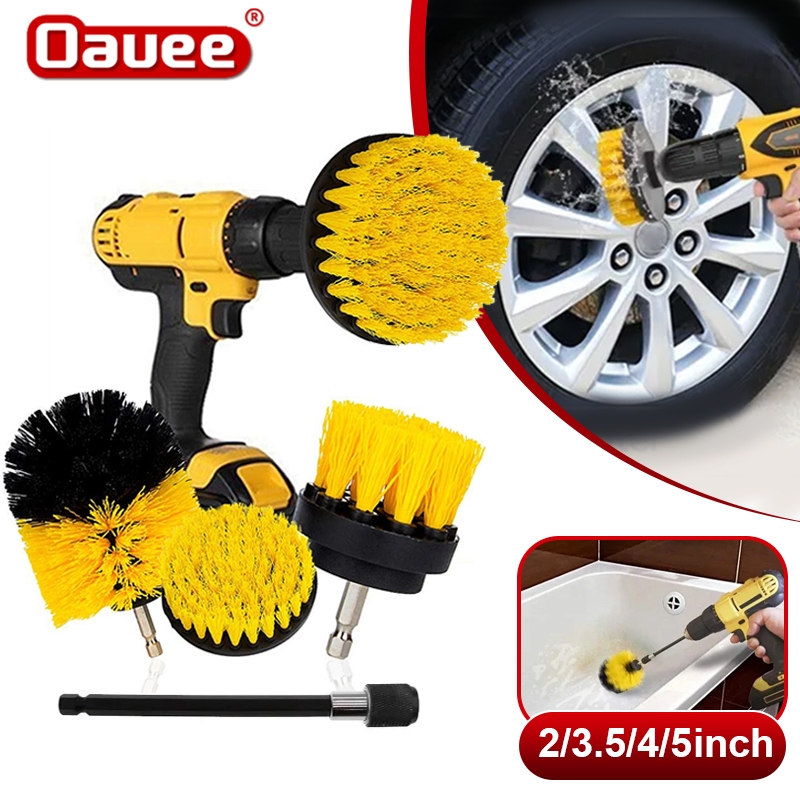 5Pcs/Set Electric Scrubber Brush Drill Brush Kit Plastic Round Cleaning