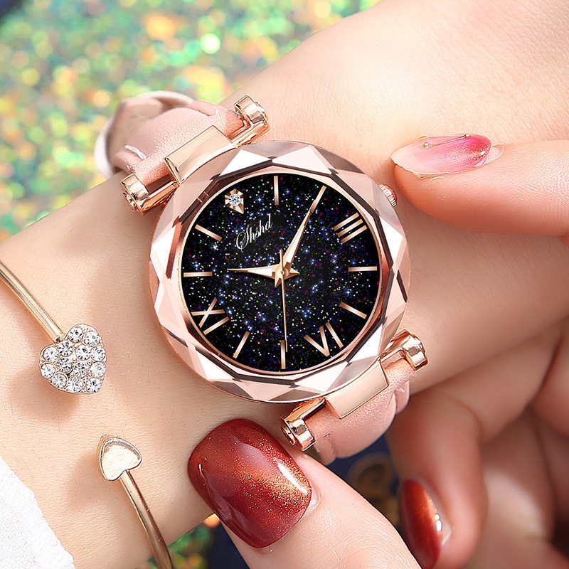 high quality fashion casual women's belt Quartz Watch Lady student full  diamond fashion vintage clock women