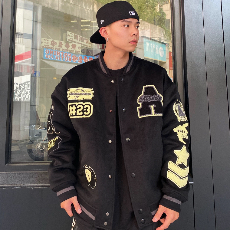 American Letter Embroidered Varsity Jacket For Men Vintage Jacket For ...