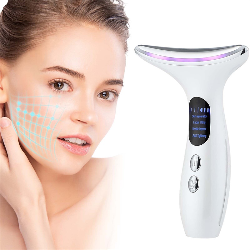 EMS Neck Face Lift Machine LED Light Therapy Anti Wrinkles Skin ...