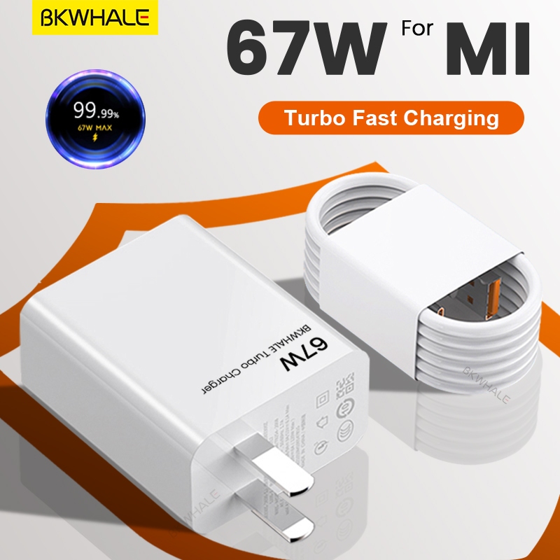 BKWHALE 67W Fast Charger Super Turbo Charge Charger Falsh Adapter USB Type  C 6A Charging Cable For Xiaomi 13 12 Redmi Note 12 11 Pro Foco X5 F5 Pro