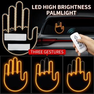 Middle Finger Car Light LED Car Hand LED Car Finger Up Give The Love Bird  Wave Road Rage Signs Car LED Sticker with Remote