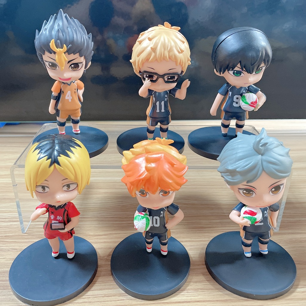 6Pcs/Set 9cm Anime Haikyuu Kenma Kozume Shoyo Hinata Figure Kotaru ...