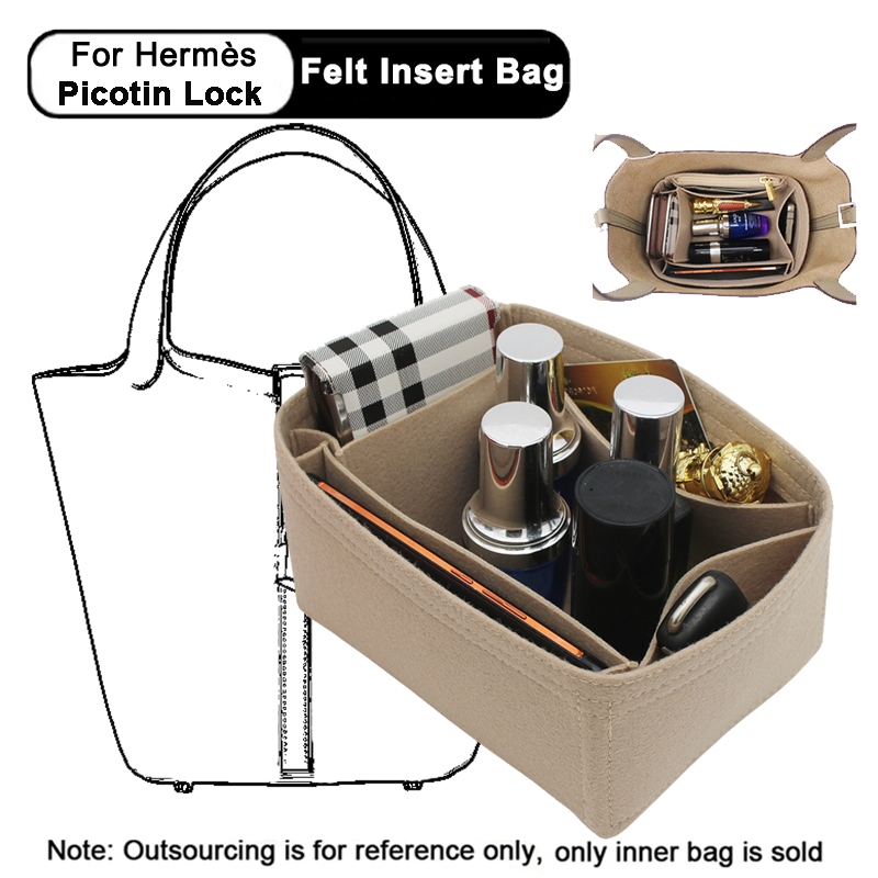 EverToner Felt Insert Bags For H Picotin 18 22 26 Handbag Organizer ...