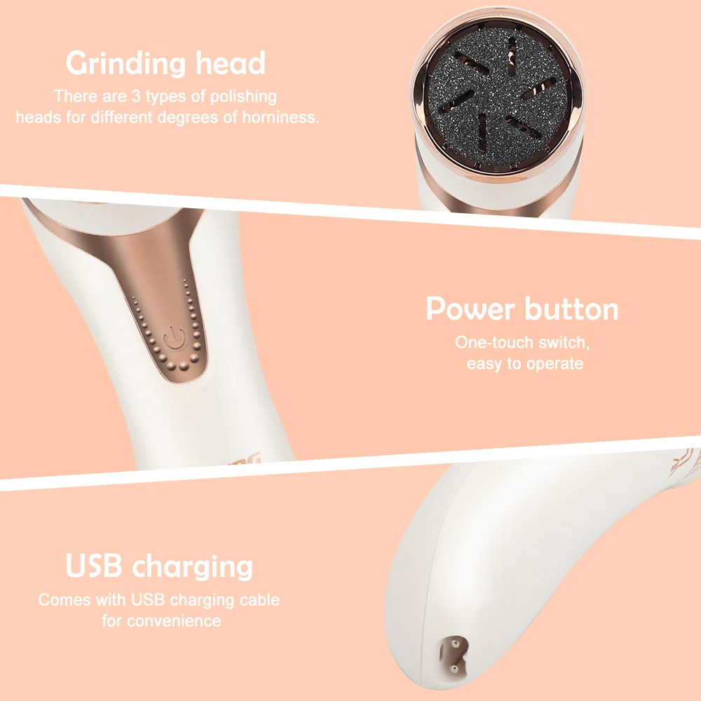 Electric Foot Grinder Heel File Exfoliating Grinding Machine Pedicure ...