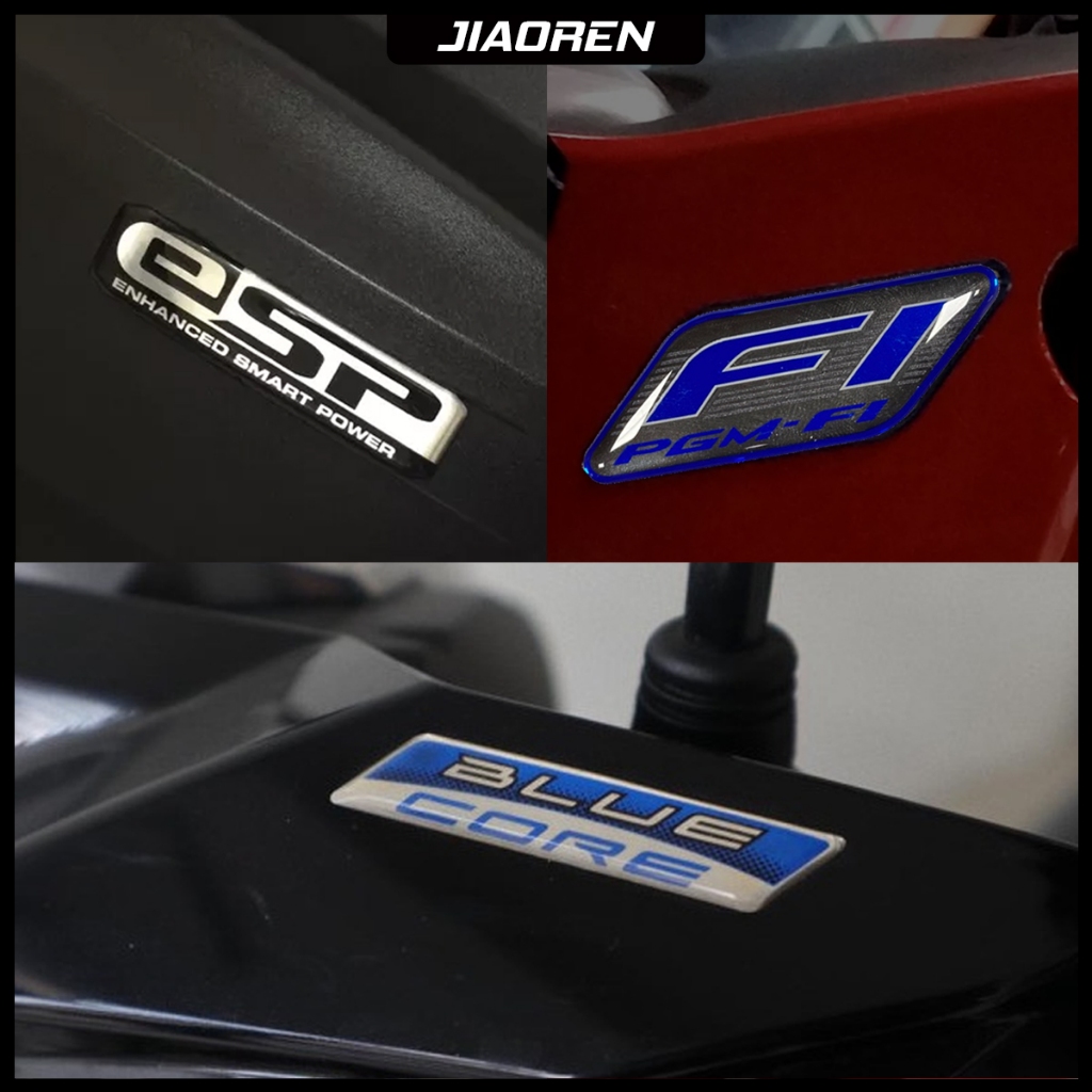 Esp Pgm Fi Blue Core Emblem Resin Sticker For Motorcycle Click Vario