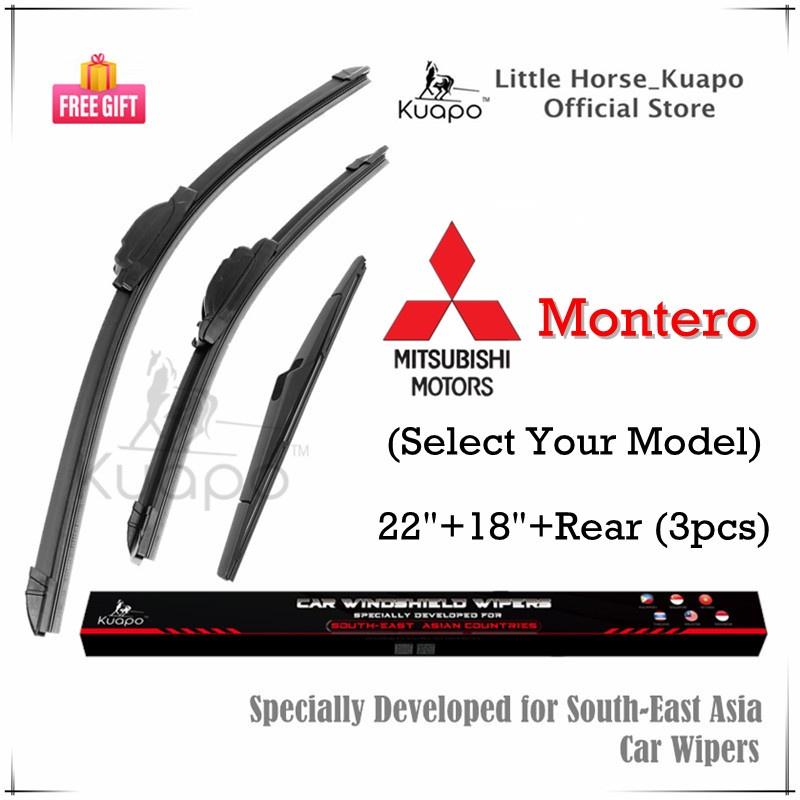 (Front+Rear 3pcs) Mitsubishi Montero Wiper Blade Set for (Select Your