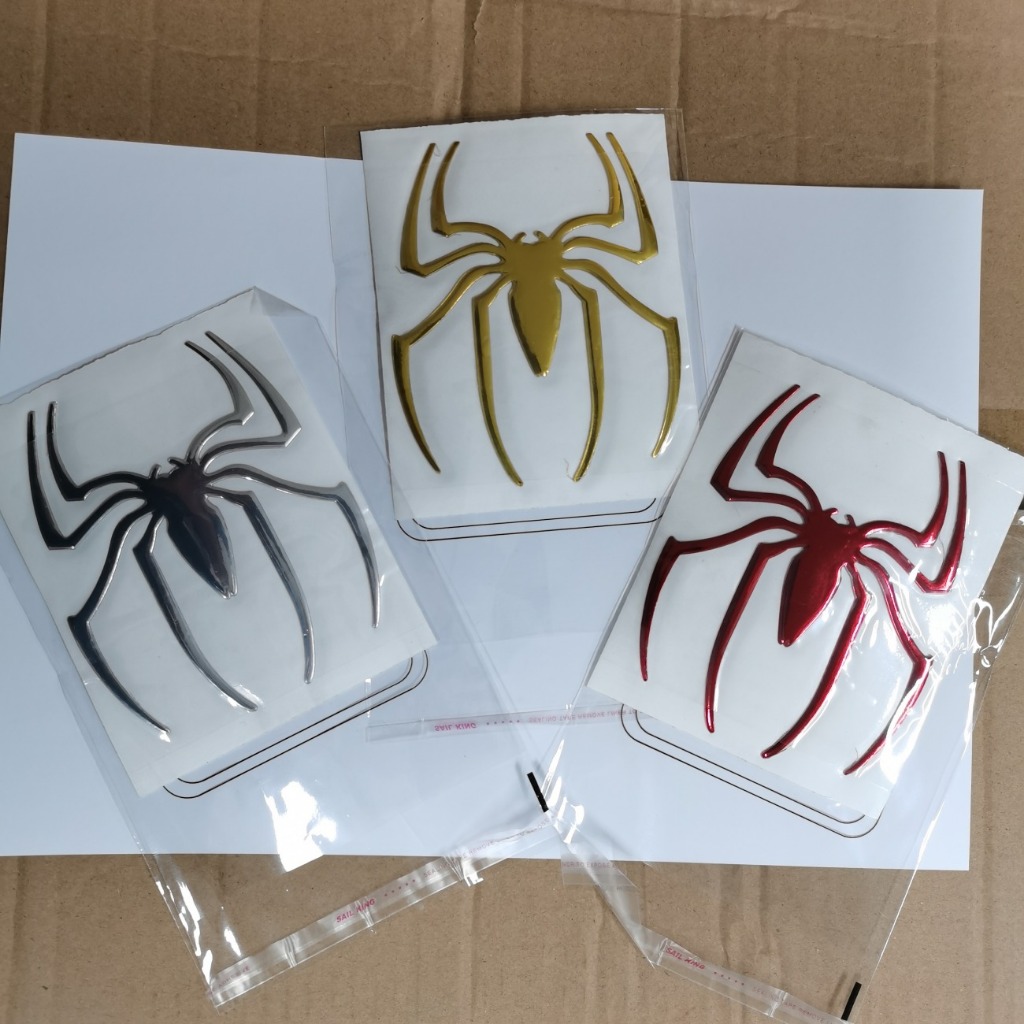 3D Spider Emblems soft rubber Badges Sticker for Universal Car Vehicle ...