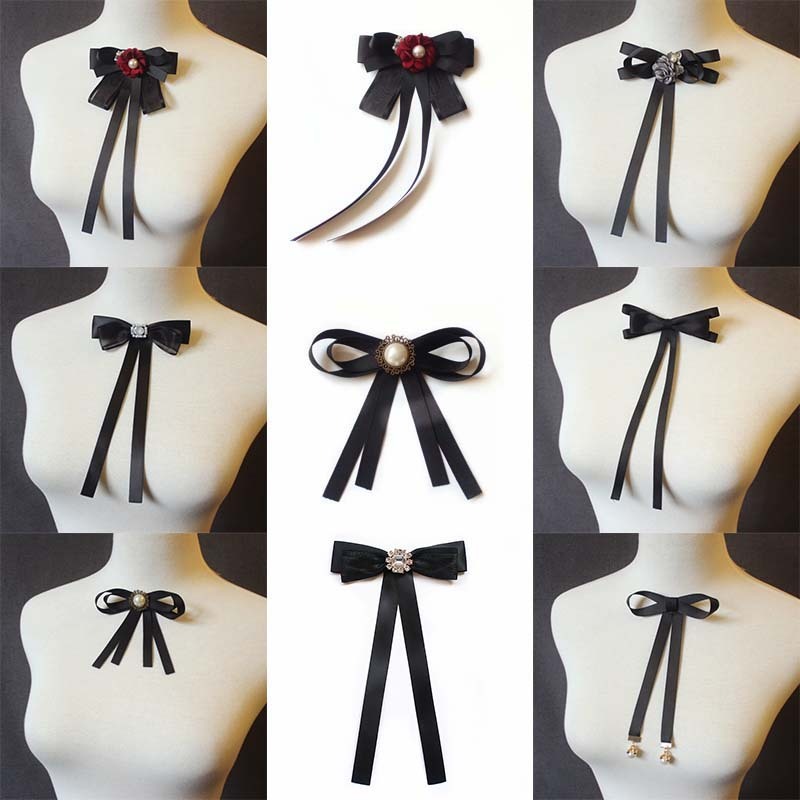Ribbon Crystal Neck Tie Brooch Pin Bow Tie for Women Collar Jewelry Gifty Gift Shopee Philippines
