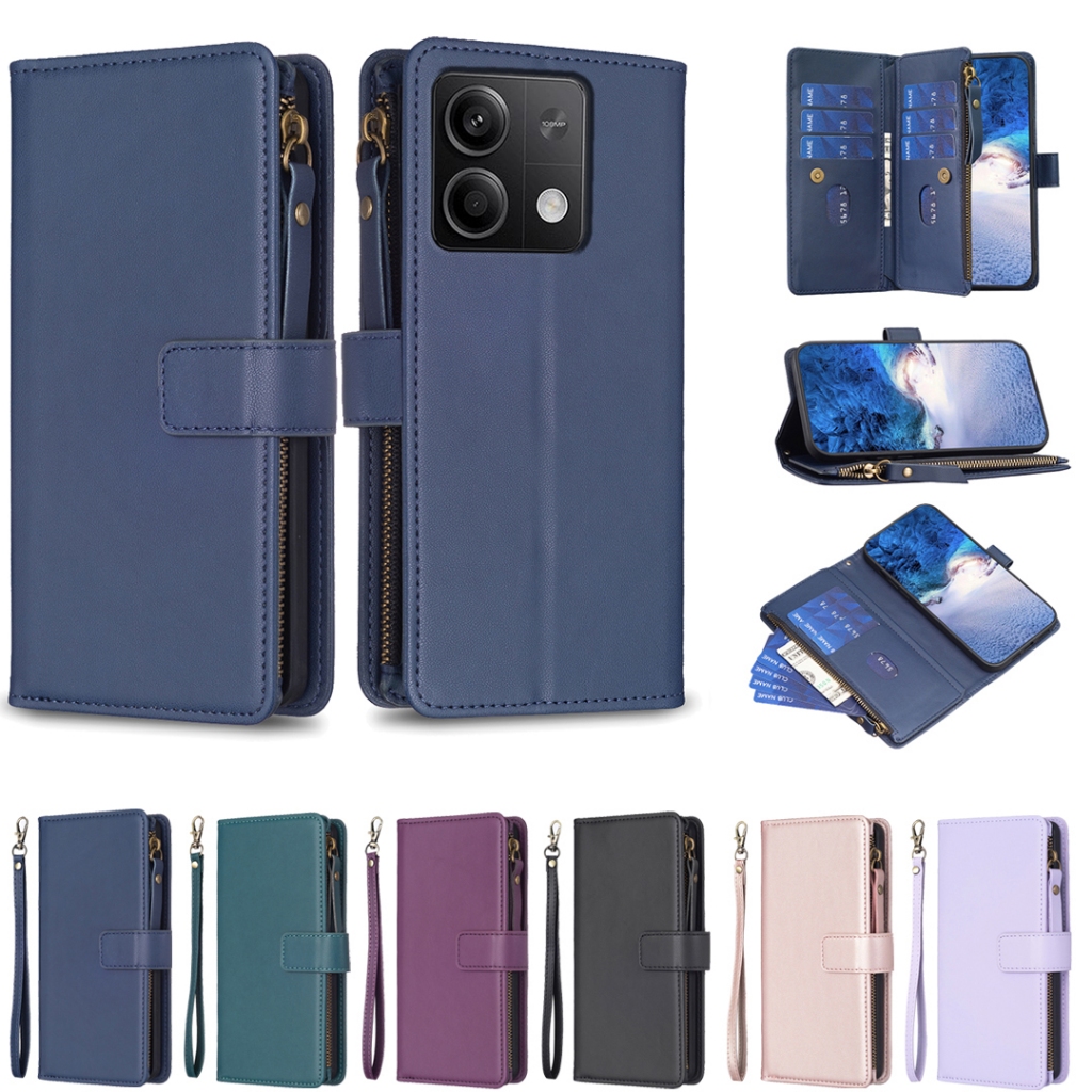 Luxury Casing For Xiaomi Redmi 13C Note 13 Pro Plus 5G Zipper 9 Card ...