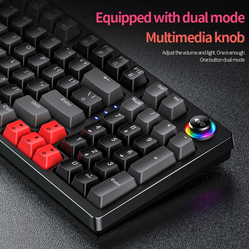 Silver Eagle K700 Customized Luminous Mechanical Keyboard Game Knob 96 ...
