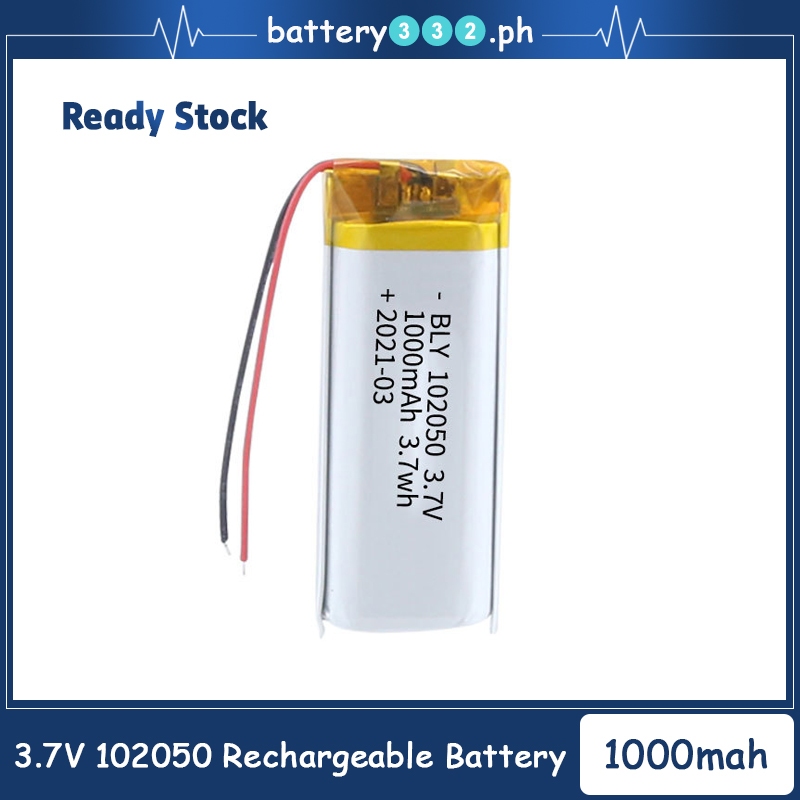 37v 1000mah 102050 Rechargeable Lithium Polymer Battery For Camera Led Gps Dvd Mp3 Recording 5996