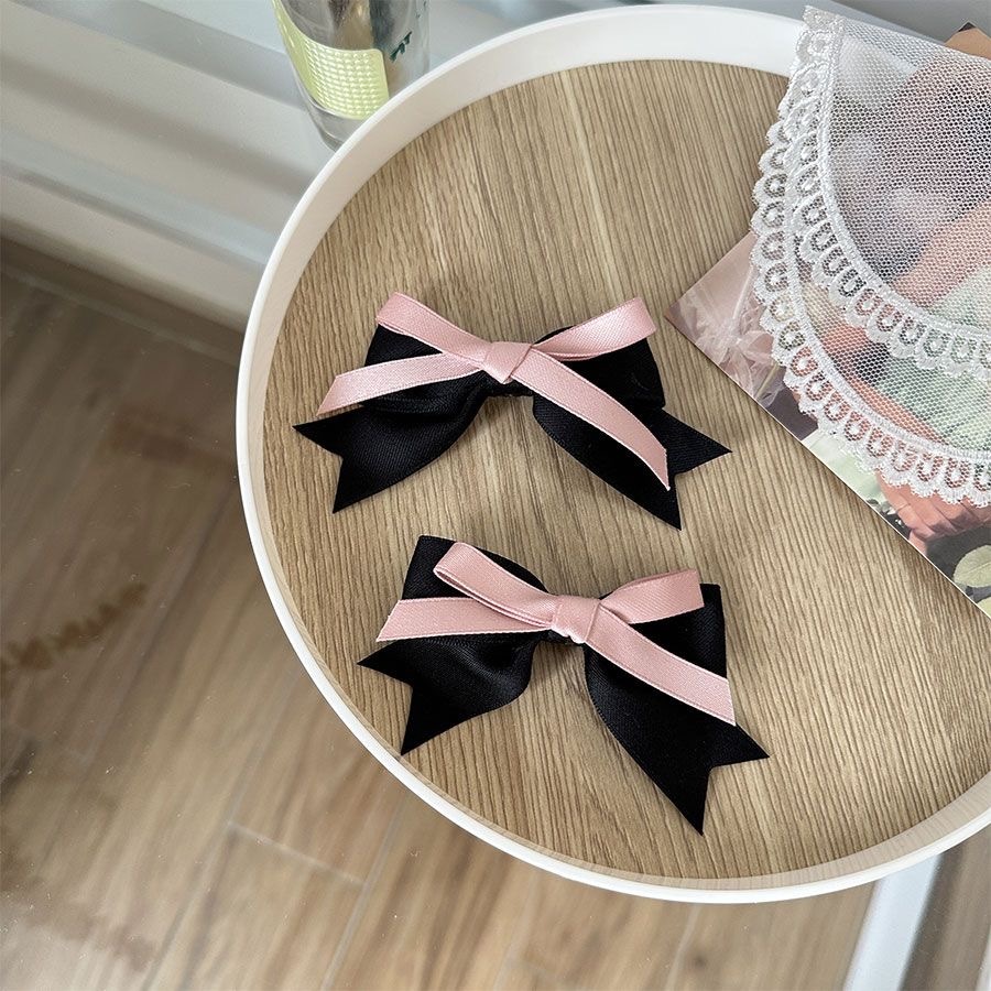 French Light Luxury Hair Clip Pink Diamond Hair Clip Love Bow Fashion