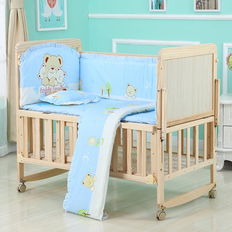 Multifunction Cradle Bed Wood Crib Solid Wood Crib For Baby With