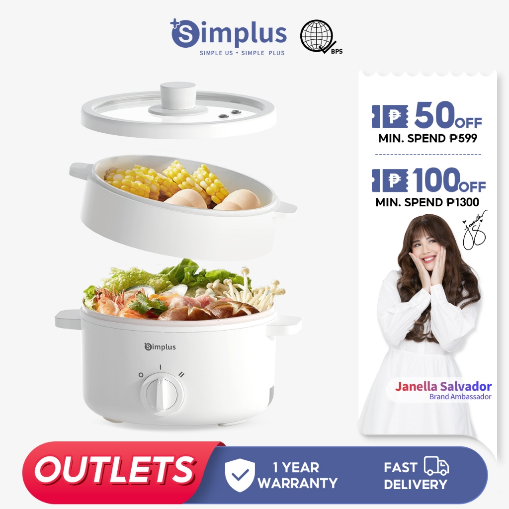 Simplus Multifunctional Electric Cooker 1.5L/3L Steamer Rice Cooker Multi Cooker Hot Pot Non