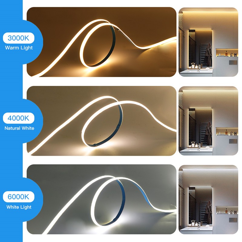 Warm Nature Cool White FCOB LED Strip Light 480 LED High Density ...