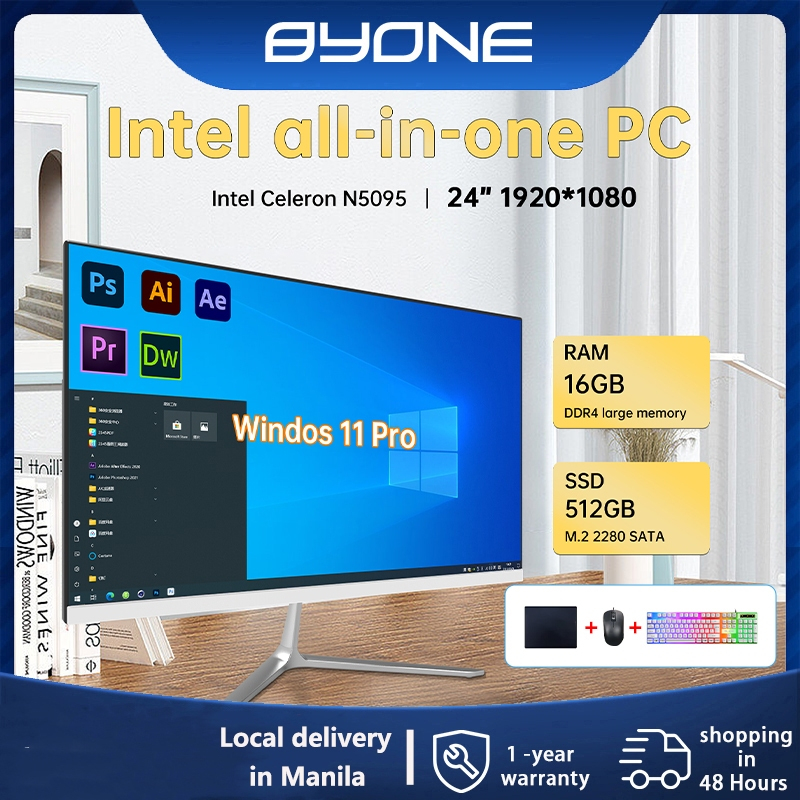 BYONE allinone PC Intel Celeron N5095 processor DDR4 16GB RAM 256GB