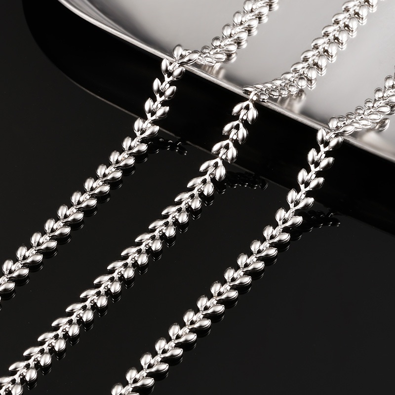Stainless Steel Three-dimensional Leaf Shape Handmade Chain for DIY ...