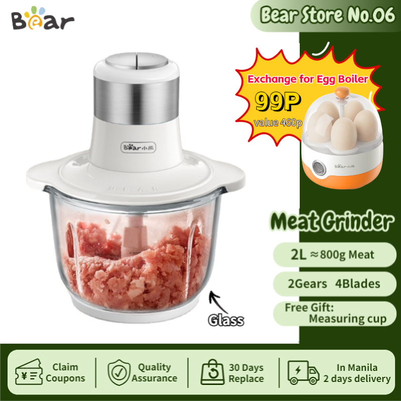 Bear Food Processor, Kitchen Food Chopper Meat Mincer Fruits Blender  2L-Silver - Hello Kitchen & Home